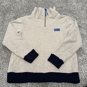 Patagonia Woolie Fleece Quarter Zip Pullover Sweater Beige Wool Men’s Size Small